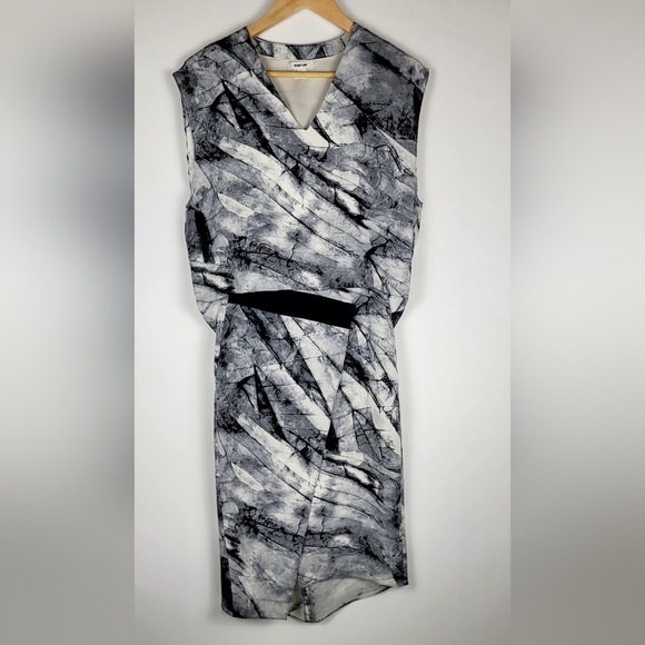 Helmut Lang abstract midi sleeveless dress uk size 00 - Picture 3 of 12
